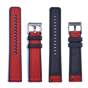 JUELONG <span class=keywords><strong>Bracelet</strong></span> de montre en caoutchouc et <span class=keywords><strong>cuir</strong></span> pour sport de plein air <span class=keywords><strong>Bracelet</strong></span> de montre en <span class=keywords><strong>cuir</strong></span> en caoutchouc hybride de plongée à dégagement rapide - Product Image 2