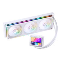 Ventilateur de boîtier Jonsbo ZC-360 blanc avec synchronisation RGB, éclairage ARGB, roulement à billes PWM 3 côtés, cuivre et aluminium, 5W pour refroidissement liquide d'ordinateur