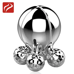 Unique Shaped Metal Silver Massager with Massage Balls Facial Body Roller Massager