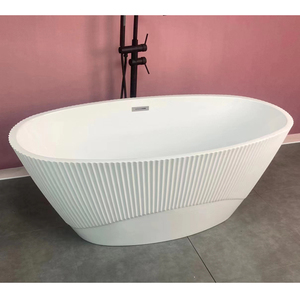 Baignoire Housen adulte simple Logo personnalisé matériau acrylique forme ovale 1.5m 1.7m conception graphique salle de bain Divano autoportant - Product Image 4