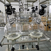 Réacteur de distillation en verre à l'échelle pilote 50L avec pompe à vide et refroidisseur pour un traitement chimique efficace