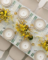 Service de table en céramique de luxe moderne avec bordure dorée, assiettes de service en porcelaine, vaisselle en porcelaine fine, ustensiles de cuisine en porcelaine fine, vente en gros