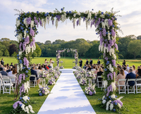 Künstliche Rote Rosenblumen-Girlande zum Fabrikpreis für Hochzeitstisch-Dekoration, Partydekoration, Blumenreihe