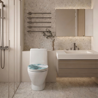 Siège de toilette unique à fermeture douce en bois moulé Copriwater