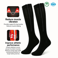 Chaussettes de compression unisexes à dégradé de couleurs, fermeture éclair, nylon, plusieurs tailles, pour le sport, la course à pied, mi-hautes