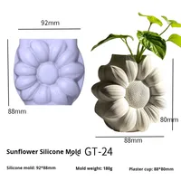 Dumo Moule en silicone tournesol pour bougie de bricolage Pot de ciment Pot de rangement Aromathérapie Outil de fabrication de cadeaux faits à la main