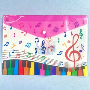 Carpeta de documentos A4 con diseño de nota musical, bolsa de archivo de PVC con botón a presión para organizar partituras - Product Image 3