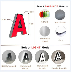 Công ty hình ảnh tường Logo nền tường LED Tùy chỉnh dấu hiệu Mini sáng từ tùy chỉnh Acrylic khắc Acrylic bảng hiệu LED thư - Product Image 6