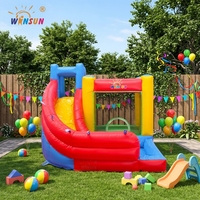 WINSUN-Tobogán inflable pequeño y colorido para exteriores, tobogán inflable comercial para niños