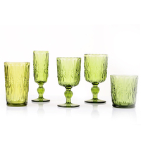 Verre à vin moderne en verre gaufré rose et violet, écologique, compatible lave-vaisselle, 301-400 ml, décoratif pour mariage et fête, vente en gros