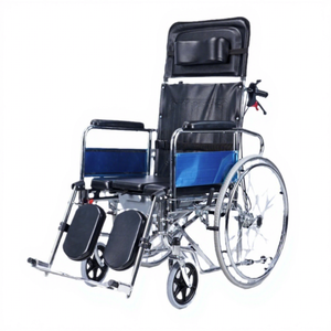 Silla de ruedas manual reclinable KS con inodoro plegable para ancianos y discapacitados - Product Image 1