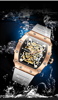 Montre-bracelet mécanique pour homme Onola Brand 3829, design unique, bracelet en silicone de haute qualité, montres automatiques pour homme, Reloj