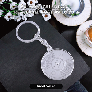 Porte-clés Calendrier Perpétuel Forme Cœur <span class=keywords><strong>et</strong></span> Année Entière, Logo Personnalisé Gravé au Laser, en Acier Inoxydable <span class=keywords><strong>et</strong></span> Alliage <span class=keywords><strong>de</strong></span> Zinc - Product Image 2