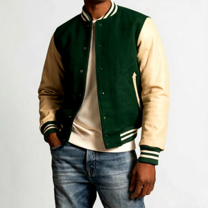Veste universitaire streetwear de haute qualité pour hommes, personnalisable avec broderie, veste bomber de baseball, patch en chenille, manteau universitaire - Product Image 1