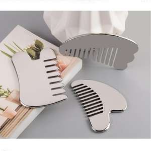 <span class=keywords><strong>Mini</strong></span> peine inalámbrico para el cabello de acero inoxidable Gua Sha, masajeador, tabla para raspar Meridianos, cuero cabelludo, cuerpo, cara, cuello, bolsa trasera, producto de masaje - Product Image 3