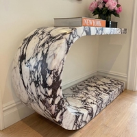 Table console en marbre Calacatta Viola sur mesure de luxe Newstar, style moderne, table d'entrée pour la maison, meubles de salon