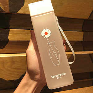 Borraccia Sportiva Quadrata Personalizzabile con Logo, 500ml, Portatile in Plastica, Regalo per <span class=keywords><strong>il</strong></span> Ritorno a Scuola, con Laccetto - Product Image 3