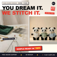 Vêtements personnalisés pour poupée panda en peluche, tenue de sport matinal pour jouet panda en peluche, vêtement de sport personnalisé pour jouet