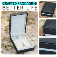 Boîte cadeau personnalisée avec logo, boîte à bijoux en cuir PU pour collier, boucles d'oreilles, bracelet, bague, accessoires pour cheveux