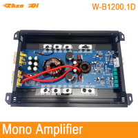 Amplificateur de subwoofer de voiture monobloc 1 Ohm RMS 1200W, pleine gamme, boost de basses puissant, SPL de pointe, classe D, BassBoost