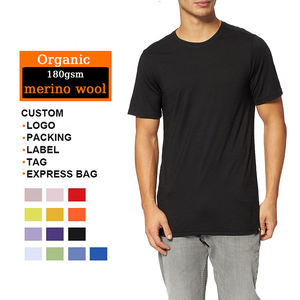AB-7534 Tshirt in <span class=keywords><strong>lana</strong></span> Merino organica Casual Sport Essentials T Shirt Remeras Hombres Plain Basic Tee Shirts con Logo personalizza - Product Image 1