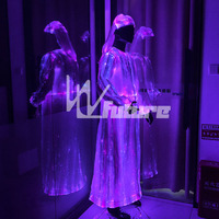 Vente flash : Thobe Abaya en fibre optique lumineuse, tenue de mode pour homme et femme, costume de fête et de festival