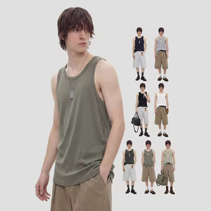 Oversized heren heavy cotton workout gym tanktop mouwloos afgeknipt muscle <span class=keywords><strong>shirt</strong></span> gewassen <span class=keywords><strong>T</strong></span>-shirts custom logo loose fit shirts - Product Image 4