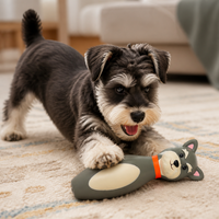 Jouet à mâcher couineur moderne en latex naturel pour chien, mignon, en forme de quilles de bowling, souple, pour la dentition des chiens de petite à moyenne taille