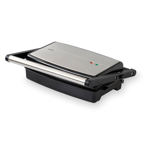Grill Pieghevole per Sandwich in Acciaio Inossidabile con Piastre Antiaderenti e Luci Indicatrici per Uso Interno - Product Image 1