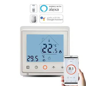 Termostato digital wifi com tela lcd touch, termostato de aquecimento programável para dia