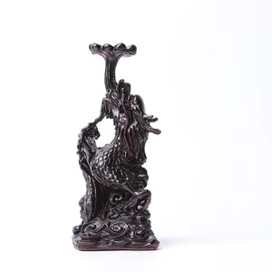 Dragon Statue Resin Display Base Home Office Craft for Crystal Ball Sphere Stand Holder Decor Carved Wooden Wholesale Creative