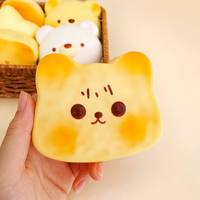 Jouets sensoriels anti-stress en PU à rebond lent, personnalisables, en forme de pain, de croissant et de briquettes, mignons, pour la décompression, vente en gros
