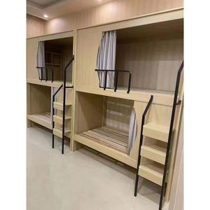 Cama de Dos Pisos con Estructura de Acero y Madera Cama Cápsula de Dos Niveles para Hotel Litera Superior e Inferior de Madera Resistente y Duradera - Product Image 6