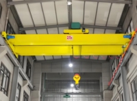 Pont roulant européen à double poutre de 20 tonnes avec commande PLC, moteur, engrenage, chariot à câble et roues de levage