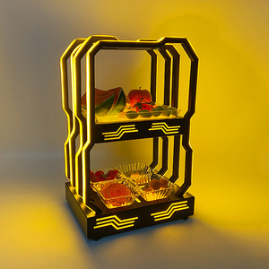 LED Illuminated Double Layer Fruit Platter Modern <b>Bar</b> <b>Snack</b> Rack KTV Dried Fruit Display Indoor Use - Product Image 1