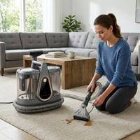 Nettoyeur de tapis professionnel puissant à pulvérisation et aspiration, portable, pour nettoyer les taches sur les tissus, les canapés, les tapis et les sièges de voiture, pour la maison et la voiture