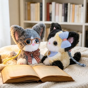 Peluche Gatto Devon Rex, Simpatico Ciondolo Portachiavi Morbido <span class=keywords><strong>da</strong></span> 18 cm con Grandi Orecchie, per Rivenditori all'Ingrosso di Regali - Product Image 4