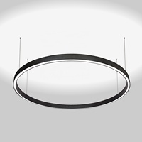 Nouveau design 2026 : Suspension LED circulaire linéaire de 800 mm avec anneau et module spot à faible UGR, contrôlable par DALI