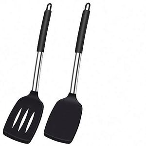 Stainless Steel High-temperature Bpa-free/dishwasher Silicone Spatula 2-piece Set of Kitchen Frying Spatula Leakage Spatula - Product Image 1