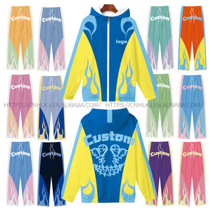 Set personalizzato di due pezzi giacca a vento Set da uomo abbigliamento con cerniera giacca e pantaloni da Jogging abbigliamento sportivo tuta - Product Image 6