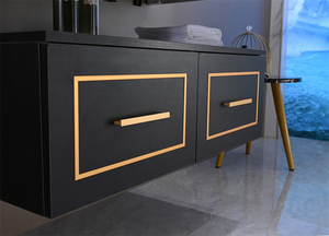 Usine Conception <span class=keywords><strong>Simple</strong></span> Mur Monté Évier En Pierre <span class=keywords><strong>Double</strong></span> Armoire LED Miroir Lavabo Lavabos Salle De Bains Vanités - Product Image 6