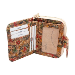 Boshiho Vegan Eco- Friendly Women Lady Purse <b>Slim</b> Zipper Design with <b>Card</b> <b>Holder</b> Coin Pocket Credit <b>Card</b> Cork Wallet - Product Image 3