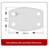 Table relevable pour camping-car aspect carbone, vente en gros usine, détachable, hauteur réglable avec porte-gobelets, deux versions de montage