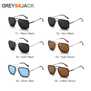 Lunettes de soleil polarisées Greyjack pour femme, monture en métal noir, verres TAC, protection UV400, type 3, pare-soleil - Product Image 2