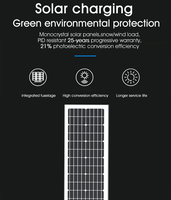 Ventilateur d'éclairage public solaire à LED avec batterie LiFePO4 étanche IP66, capteur de mouvement et télécommande