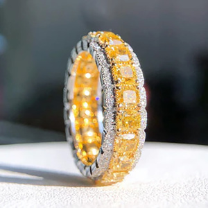 IGI Certified Vvs CVD Lab Made Diamond Wedding <b>Ring</b> Custom 925 <b>Silver</b> Princess Cut Lab Created Diamond Band <b>Ring</b> Women Jewelry - Product Image 1