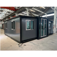Maison conteneur pliable et extensible de 20 pieds en panneaux sandwich d'acier contemporains avec installation rapide
