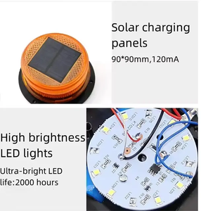 Luce di Segnalazione Solare LED di Alta Qualità per il Traffico, Luce Lampeggiante Ambra Solare per la Sicurezza - Product Image 3