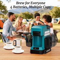 Cafetière sans fil pour batterie Makita 18V, 3 options de préparation, cafetière à filtre avec moulin à café, portable, individuelle
