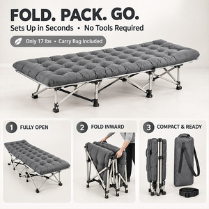 Cama Plegable para Acampar con Colchón y Almohada, Cama Oxford Portátil Ajustable para Acampar, Viajar, Hogar y Oficina - Product Image 2